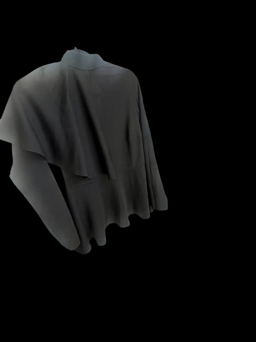 Ashley Stewart Black Mock Neck Pullover Top Size 10/12 NWT Draped Career Blouse